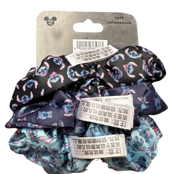 NWT Disney Parks Set of Three Stitch Scrunchies - Picture 2 of 2